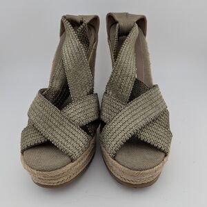 Women's Brushed gold Wedge Espadrille Sandals